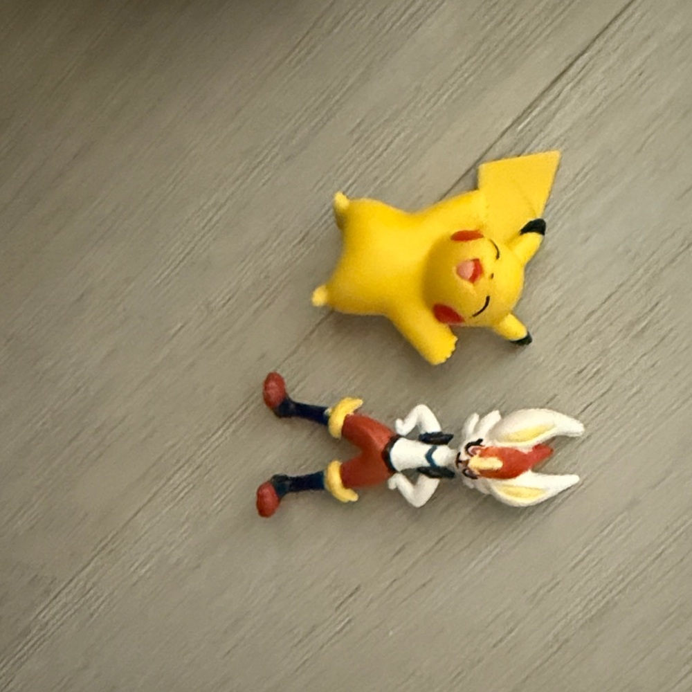Pokemon Pikachu and Scorbunny Figures - Yellow and Red